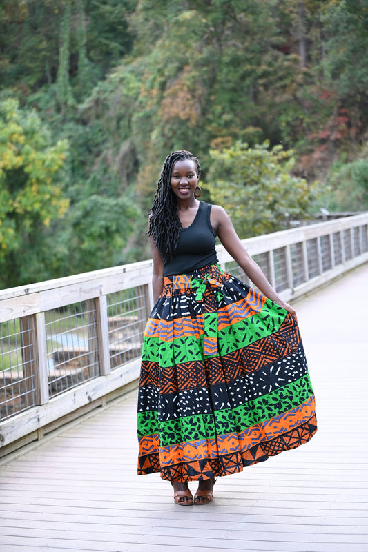 Yellow/Green Ankara Skirt