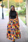 Orange and Black Maxi Skirt