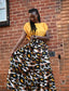 Yellow & Black Maxi Skirt